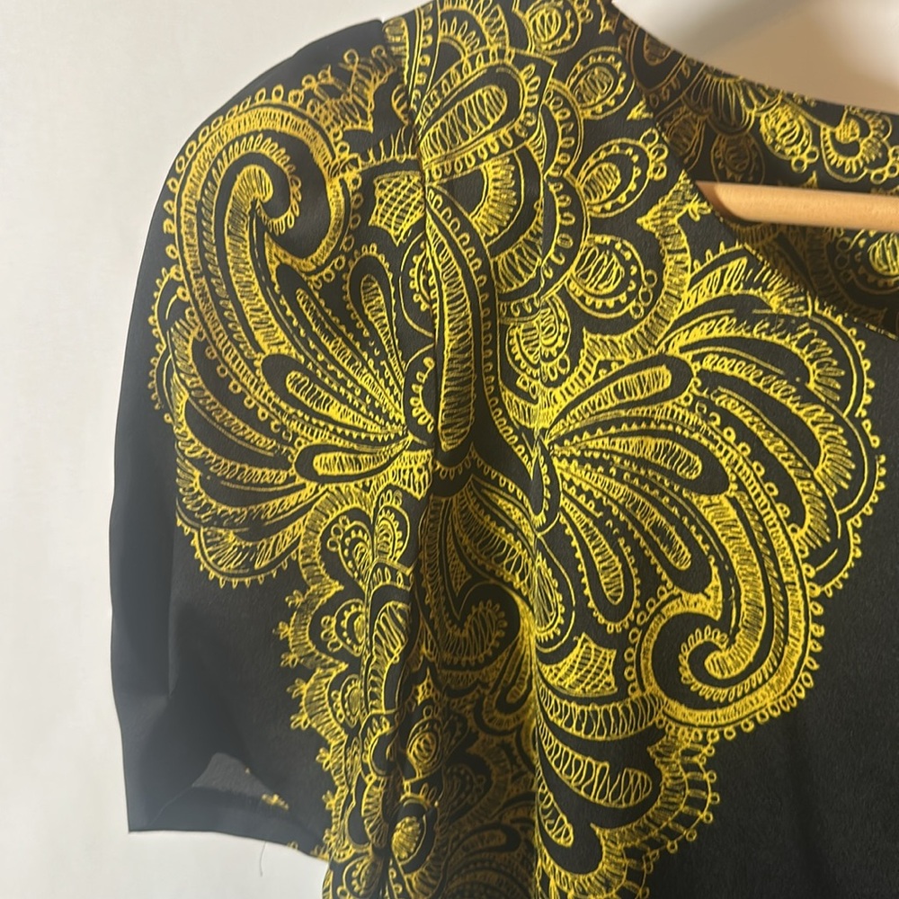 Vintage Juicy Couture Black & Gold Paisley Blouse - Picture 5 of 7